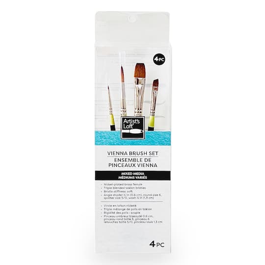 6 Pack: Vienna 4-Piece Mixed Media Brush Set No.1 by Artist's Loft®